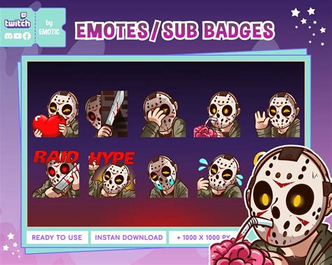 Jason Twitch Emotes Dbd Emote Horror Emote Twitch Emote Para