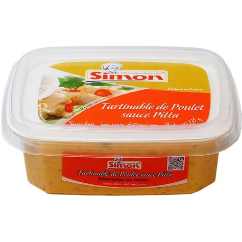 SIMON Tartinable De Poulet Sauce Pitta 135g Pas Cher Auchan Fr