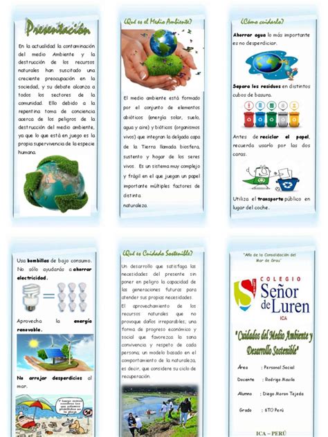 Triptico Medio Ambiente Desarrollo Sostenible