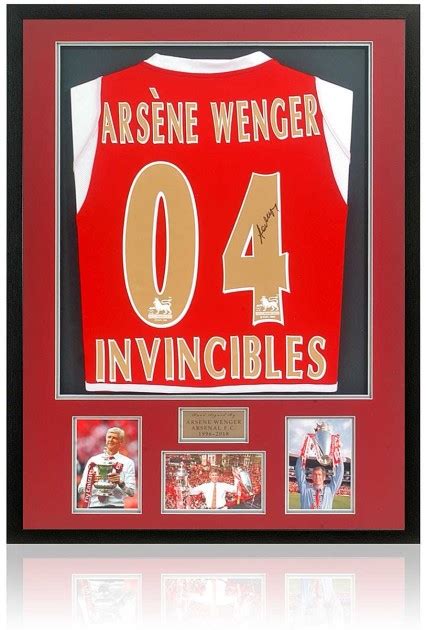 Arsène Wenger's Arsenal Invincibles Signed and Framed Shirt - CharityStars