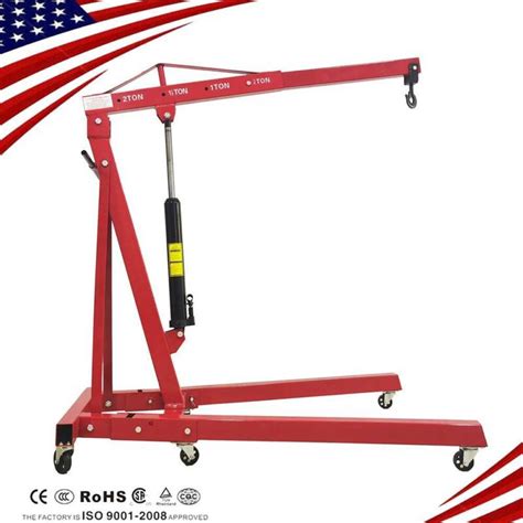 2 Ton Engine Motor Hoist Stands Cherry Picker Shop Crane Lift Foldable