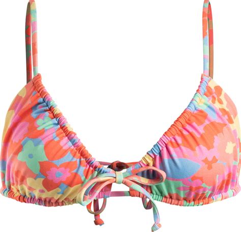 Billabong Coast Is Clear Ruched Triangle Bikini Top Womens