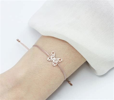 Armband Schmetterling Rosegold Nude Silber Butterfly Charm