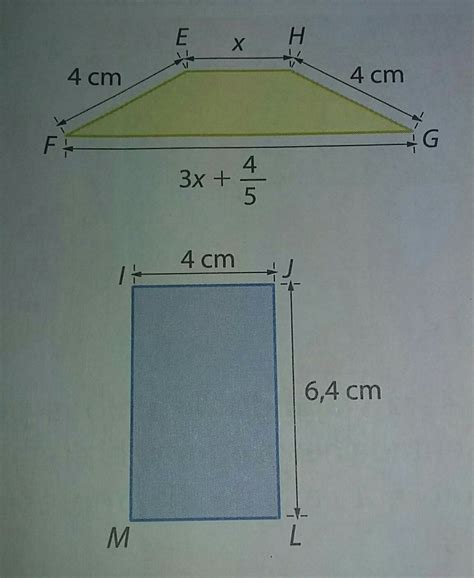 calcule no caderno a medida x sabendo que o perímetro do trapézio EFGH