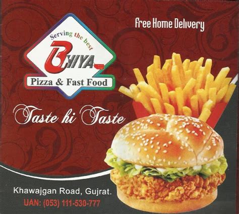 Bhiya Pizza And Fast Food Price List All Items 2019