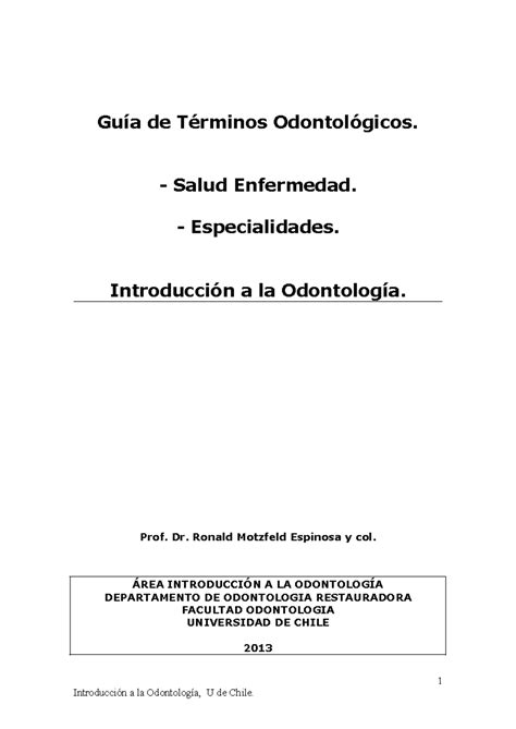 Guia De Terminos Odontolog Gu A De T Rminos Odontol Gicos Salud