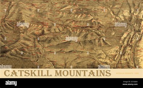 Map Of The Catskill Mountains Hi Res Stock Photography And Images Alamy