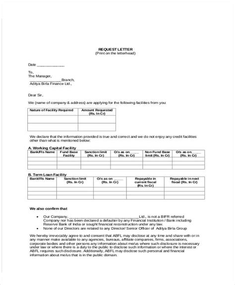 Loan Letter Templates 9 Free Sample Example Format Download Free