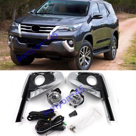 2015 2018 For Toyota FORTUNER Chrome Bumper Cover Driving Lamp Fog