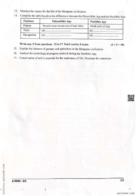 Class 8 Social Science Onam Exam Question Paper 2024 Kerala Std 8 First Term Social Science