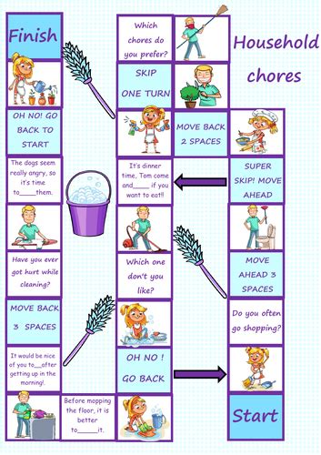 Household Chores Board Game Teaching Resources