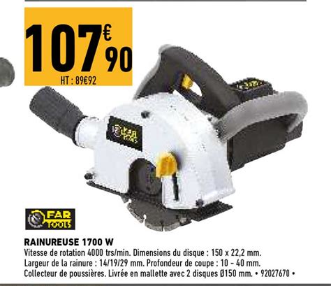 Promo Fartools Rainureuse 1700 W Chez Brico Cash ICatalogue Fr