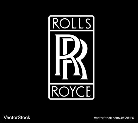 Rolls Royce Brand Logo Symbol Black And White Vector Image