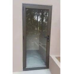 Hinged White Aluminium Glass Door Exterior Thickness 8mm At Rs 700