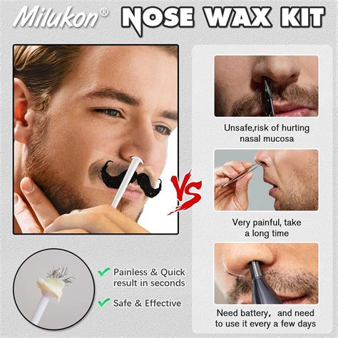 Nose Wax Kit For Men And Women 100g Nose Hair Removal Wax With Safe Tip Applicator And