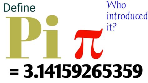 What Is Pi Pi Value Of Pi Define Pi Youtube