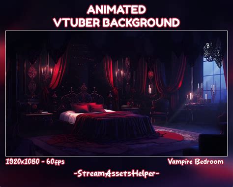 Vtuber Background Red Vampire Bedroom Goth Aesthetic Screen Stream