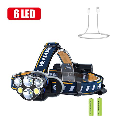 Cheap Powerful Led Headlamp T6 Cob Headlight Torch Waterproof Camping