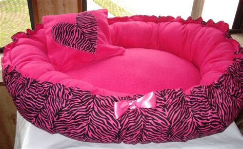 Hot Pink Zebra Print Puppy Bed That Turns Into Full Size Dog Bed 28