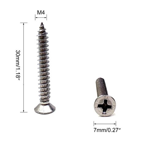 UYTRYEM Tornillos De Madera De Cabeza Plana M4x30mm Tornillos