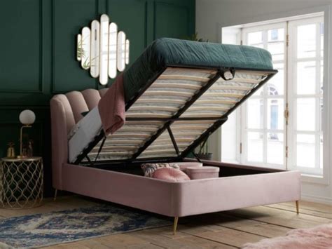 Birlea Lottie 5ft Kingsize Pink Fabric Ottoman Bed Frame By Birlea