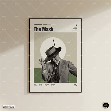 The Mask, Jim Carrey, Retro Movie Poster, Midcentury Modern, Retro Tv Show Poster, Minimal Movie ...