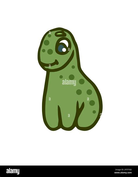 Cheerful funny dinosaur. Dino illustration. Cartoon sketch style. Hand ...