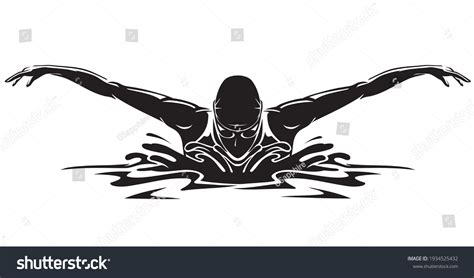 Swimming Butterfly Stroke Silhouette