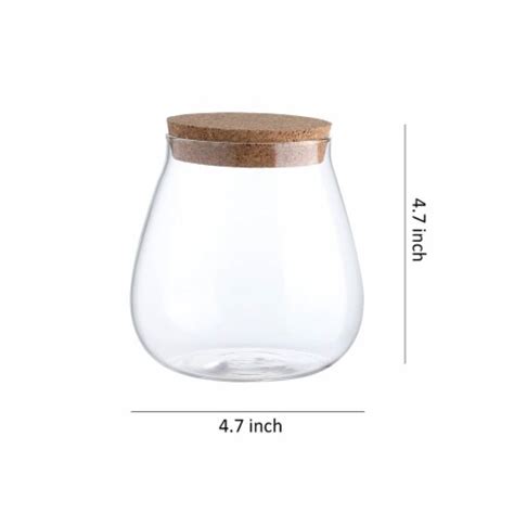 Set Of Glass Jar Storage Containers With Cork Lids Capacity