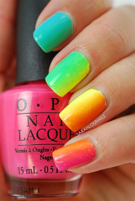 24 Cute And Colorful Nail Art Designs For Summer Ombre Nails Rainbow