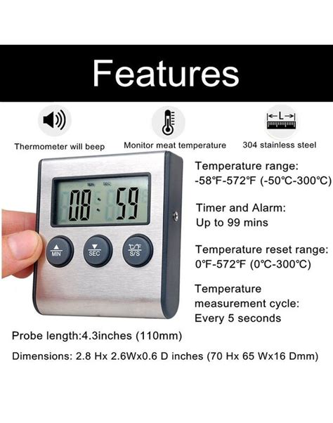 Nebrangus kokybiškas skaitmeninis maisto termometras rūkyklai ir