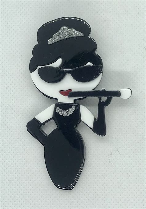 Audrey Hepburn Large 3d Effect Acrylic Brooch Breakfast At Etsy Uk