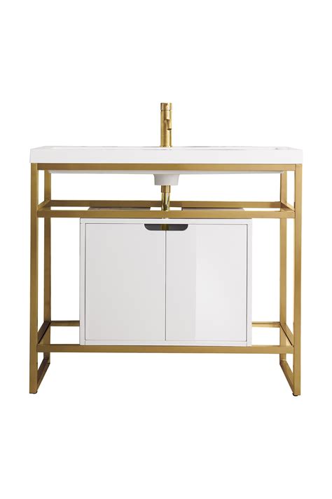 Gold Solid Wood Frame Bathroom Vanities At