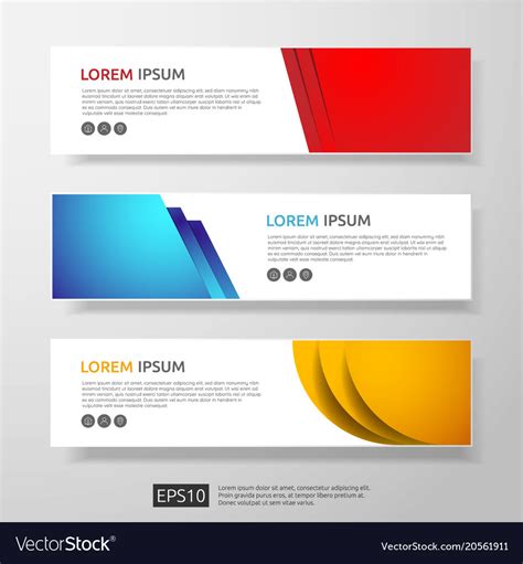 Abstract business header or banner template set Vector Image