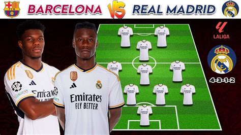 BARCELONA VS REAL MADRID 4 3 1 2 TODAY POTENTIAL STARTING LINEUP