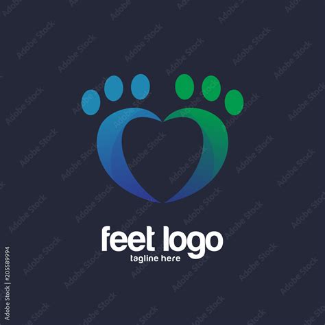 Feet Logo Vector Element Symbol Template Stock Vector | Adobe Stock