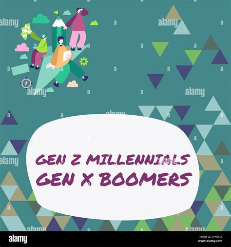 Conceptual Caption Gen Z Millennials Gen X Boomers Business Overview