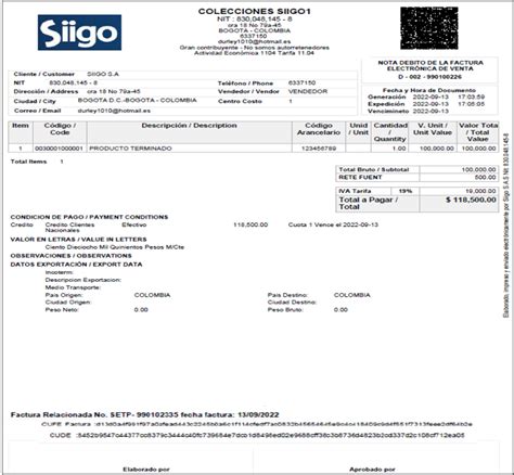Elabora Tu Nota Débito Electrónica Portal De Clientes Siigo Software