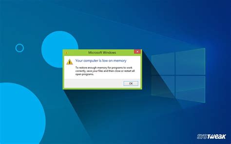 How To Fix Not Enough Memory Error On Windows 10 Windows Fix It Memories