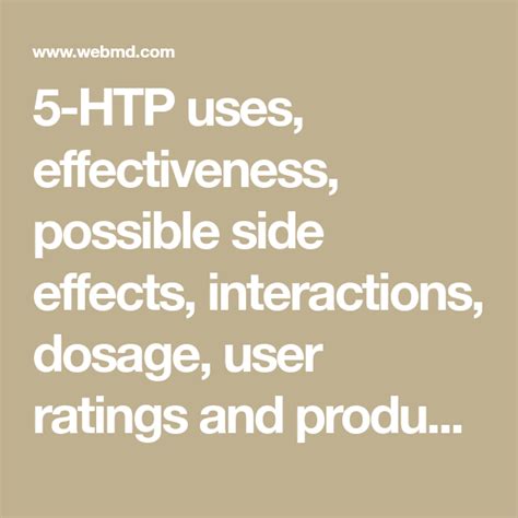 5-HTP uses, effectiveness, possible side effects, interactions, dosage ...