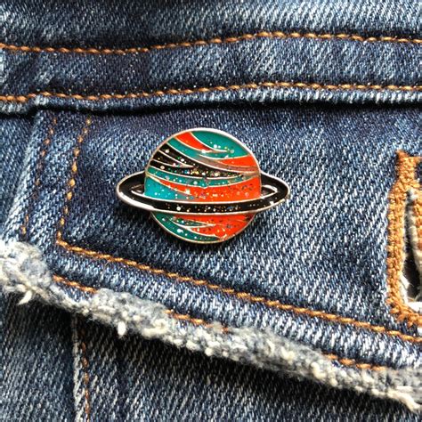 Planet Pin Saturn Pin Space Pin Enamel Pin Lapel Pins Etsy