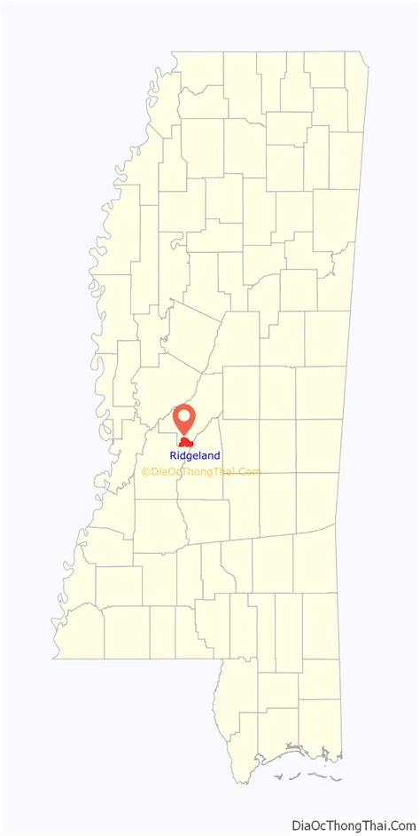 Map of Ridgeland city, Mississippi - Thong Thai Real