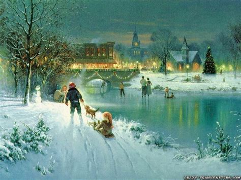 Old Fashioned Winter Scenes At Vintage Christmas HD Wallpaper Pxfuel