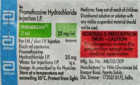 Phenergan Mg Ml Promethazine Hydrochloride At Rs Piece