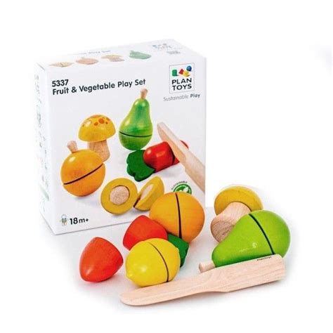 Jouets En Bois Dinette Fruits Et L Gumes Couper Plantoys Ekobutiks