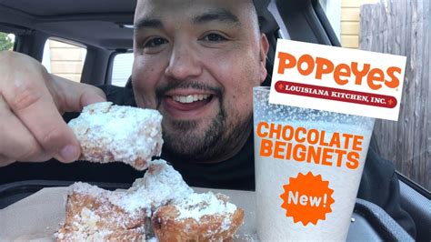 New Popeyes Chocolate Beignets 🍫 Mukbang Review Youtube