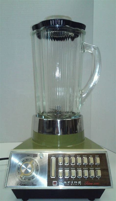 Vintage Waring Blender Futura 1000 Series 14 Speeds Avocado Timer