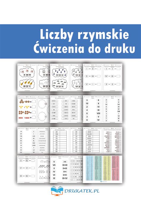 Cyfry Rzymskie Dla Dzieci Karty Pracy Z Liczbami Rzymskimi Od Do