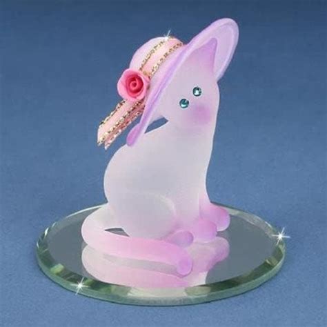 Glass Baron Handcrafted Cat With Hat Figurine Home And Kitchen