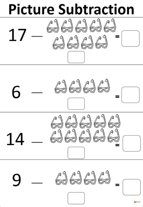 Picture Subtraction Counting Back Up To Twenty Set Australian